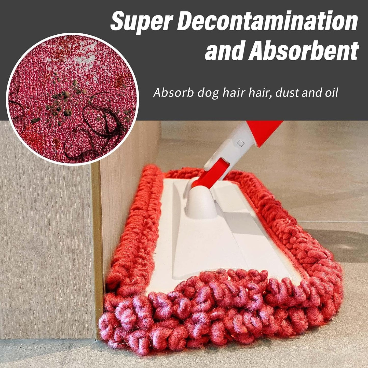 16.5 inch Mop Refills, 3 Pack Microfiber Reusable Replacement Mop Pads Flat Replacements Heads for
