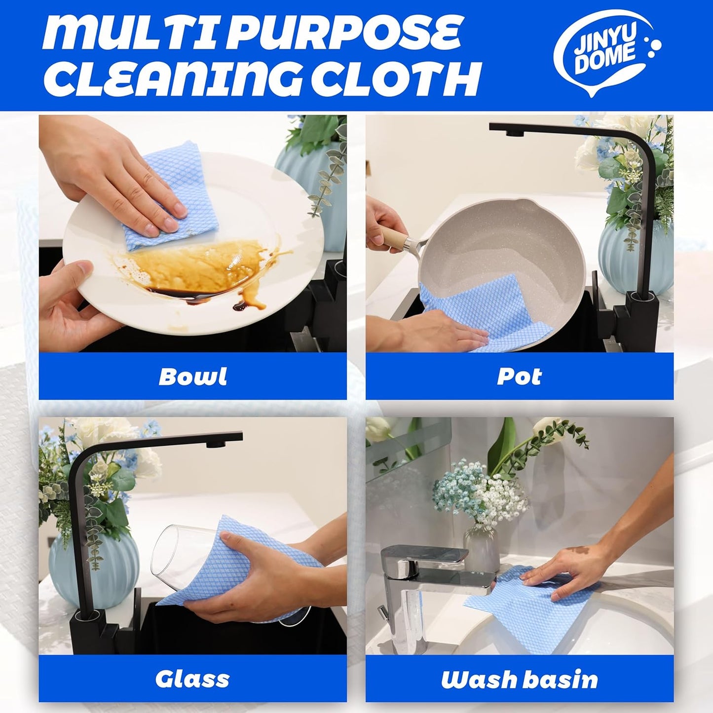Disposable Kitchen Cleaning Cloths Dish Towels Dish Cloth Reusable Cloths for Kitchen, Bathroom