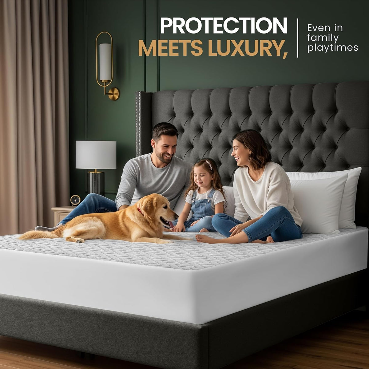 Utopia Bedding Waterproof Mattress Protector King Size, Premium 3D Air Soft Fabric Mattress Cover