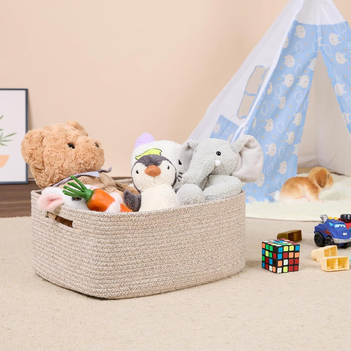 Large Storage Baskets for Shelves, Closet Organizers Bins for Clothes Blanket Towels, Baby Nursery