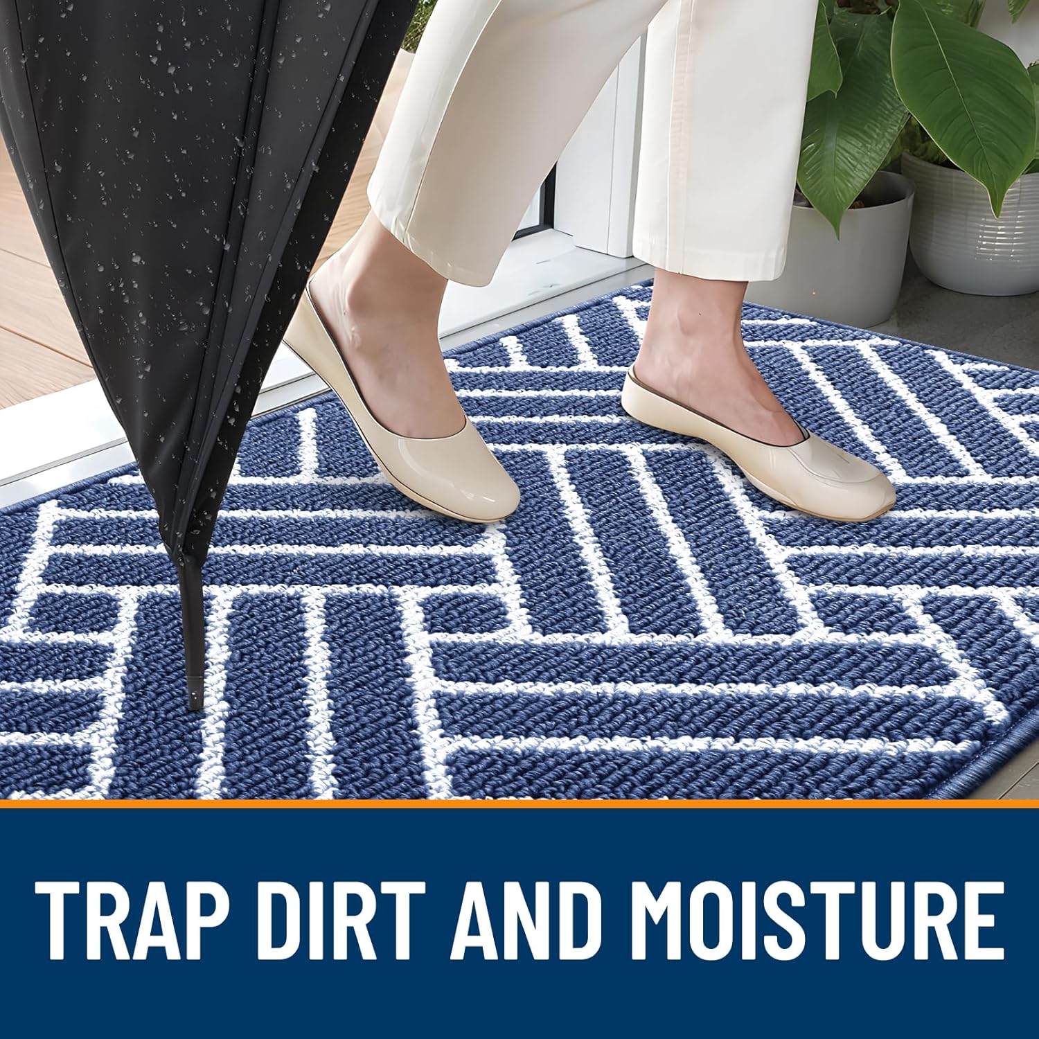 OLANLY Indoor Door Mat, 40x32 Inch, Dirt Resistant and Absorbent, Non-Slip Rubber Backing Floor