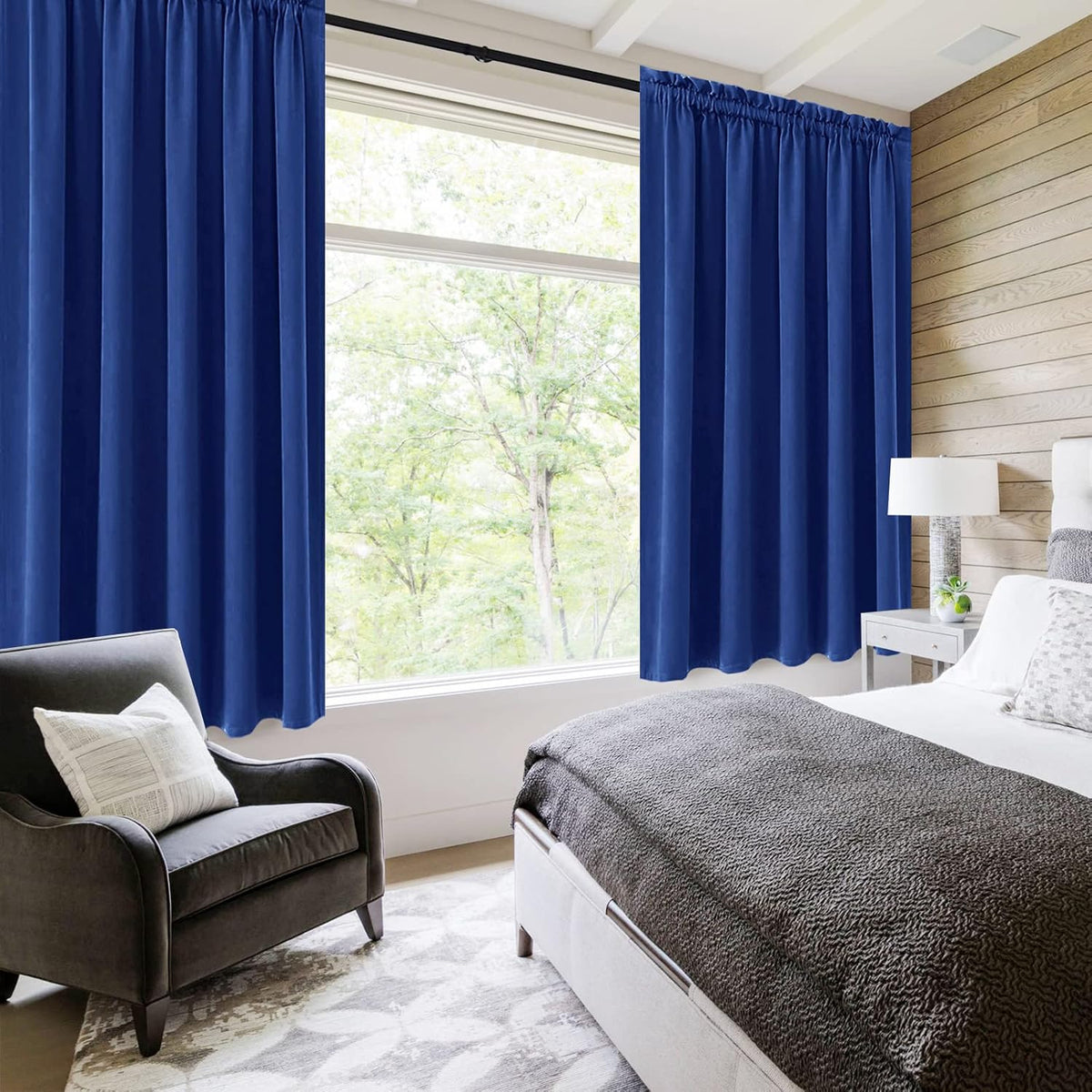 DWCN Blackout Curtains for Bedroom – Rod Pocket Thermal Insulated Noise Reducing Noise Reducing