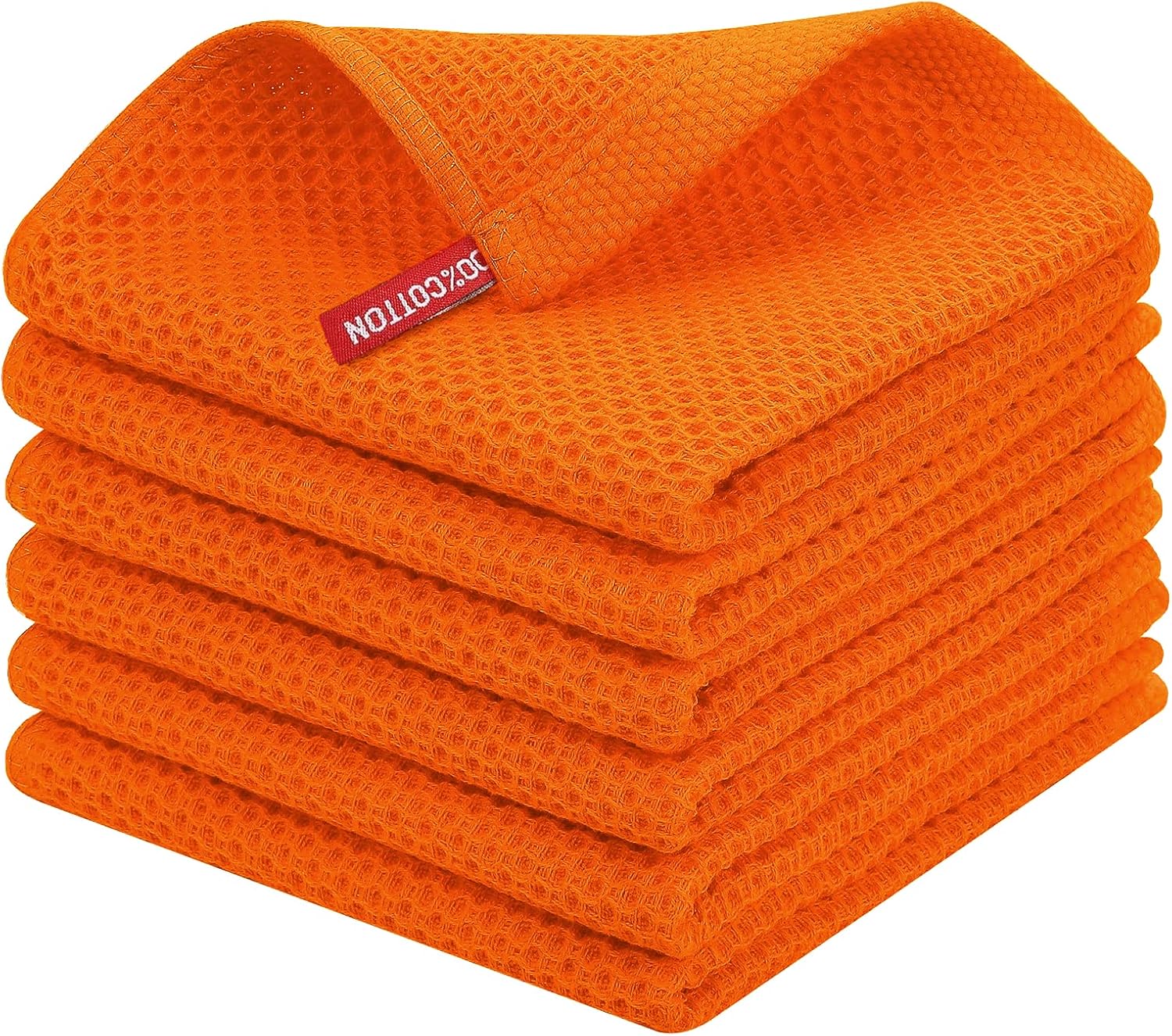 Homaxy 100% Cotton Waffle Weave Kitchen Dish Cloths, Ultra Soft Absorbent Quick Drying Dish Towels