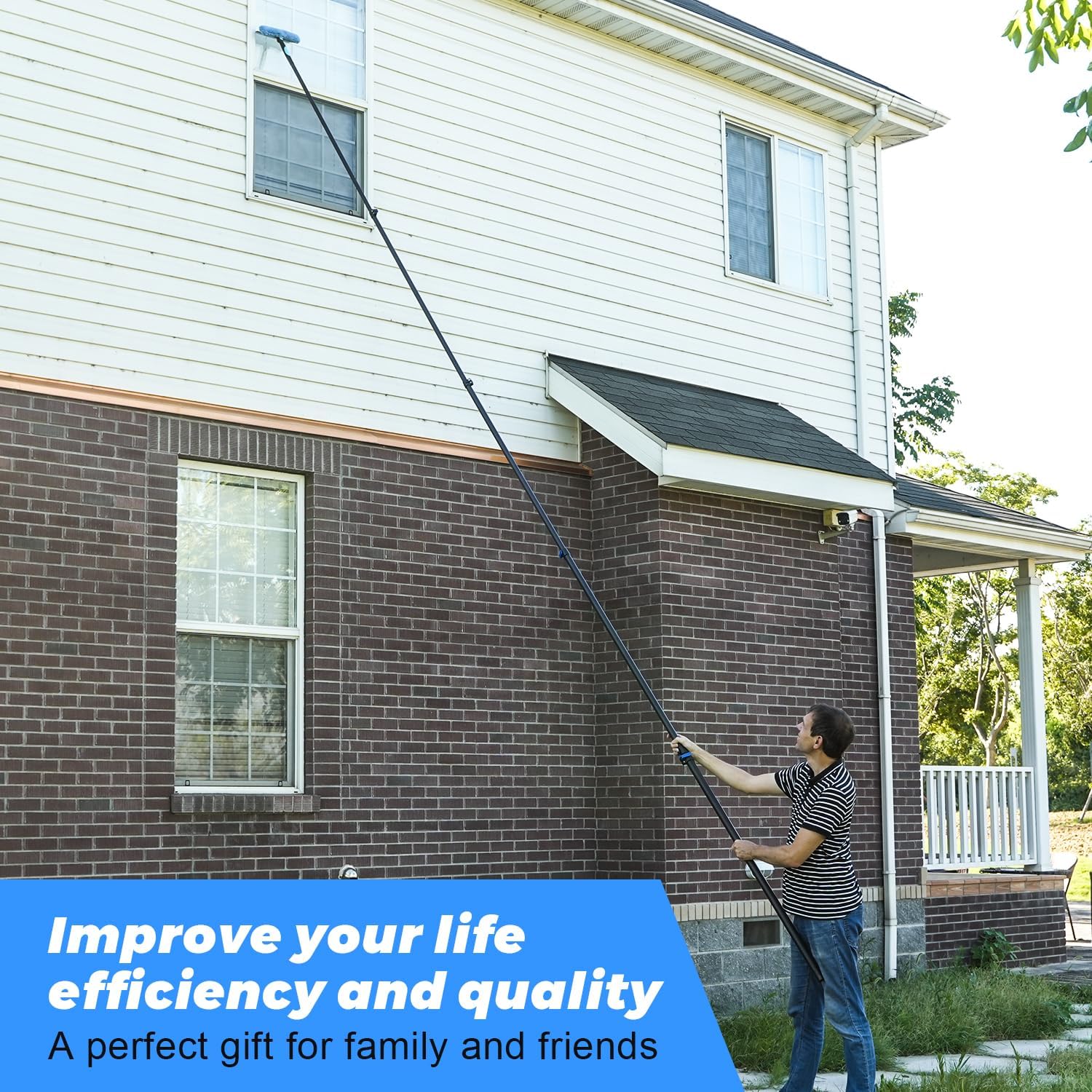 30 Foot High Ceiling Duster Kits with 4.7-24 FT Carbon Fiber Extension Pole, Feather Duster, Cobweb