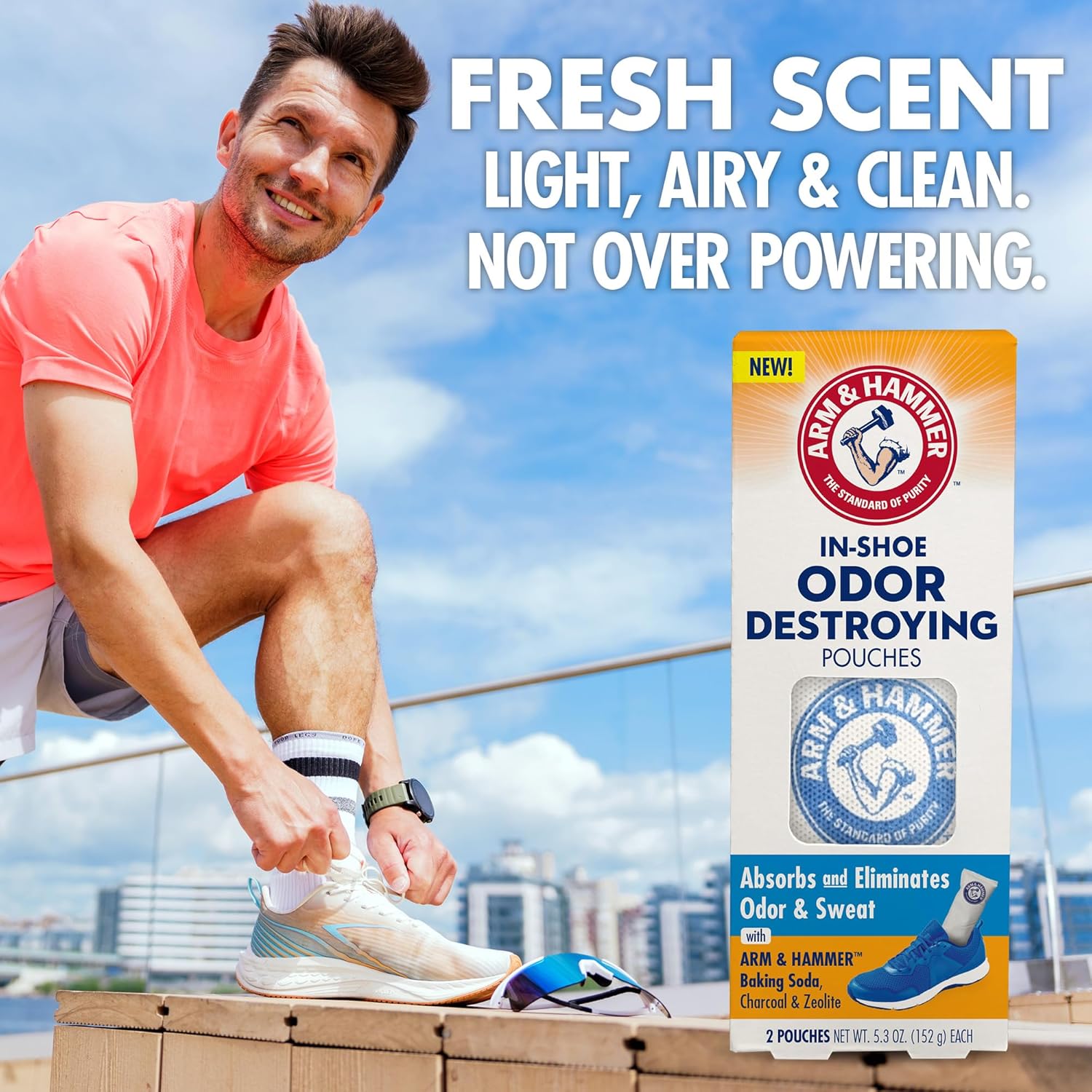 Arm & Hammer In-Shoe Odor Destroying Pouches, Shoe Deodorizer Insert for Reducing Odor and
