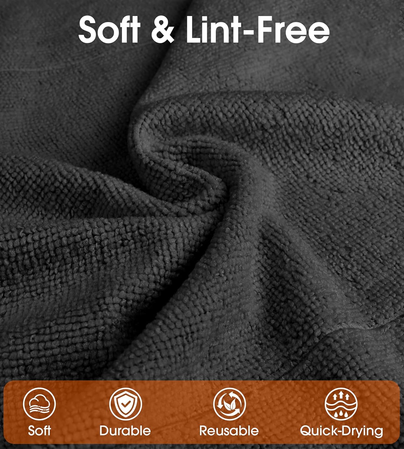 Roll of Microfiber Cleaning Cloth –100 Pack, Tear Away Microfiber Towels, Reusable, Washable