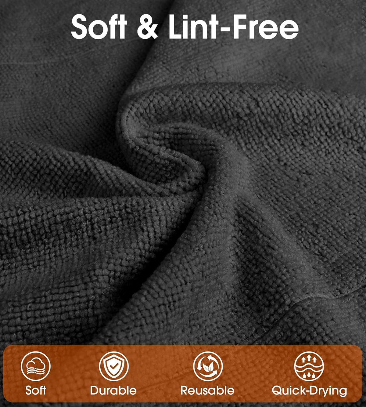 Roll of Microfiber Cleaning Cloth –100 Pack, Tear Away Microfiber Towels, Reusable, Washable