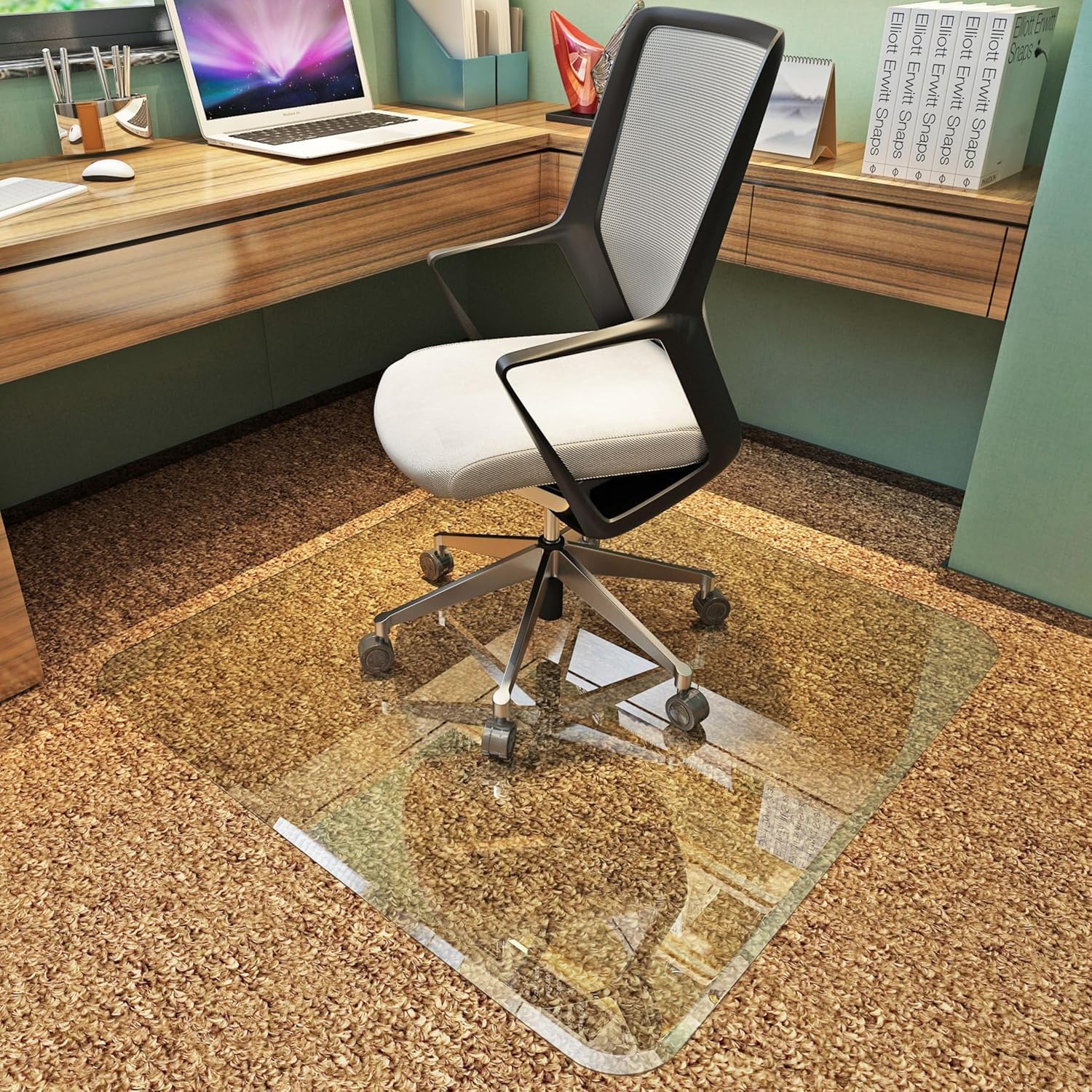 Exclusive Beveled Edge Glass Chair Mat for a Smooth Glide and Easy Roll On/Off by Clearly