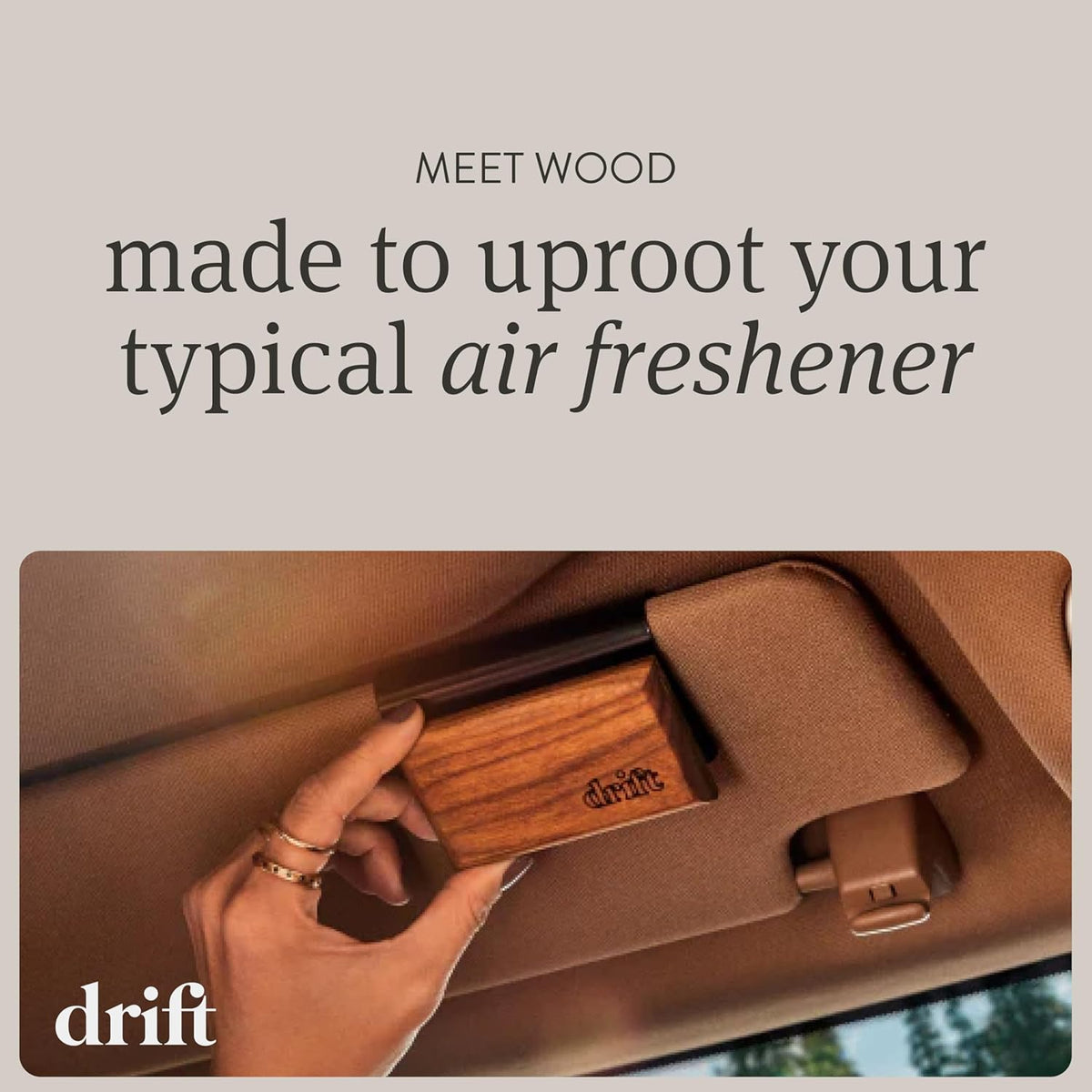 Drift Car Air Freshener Starter Kit - Wooden Deodorizer - Vehicle Odor Remover - Auto Scent