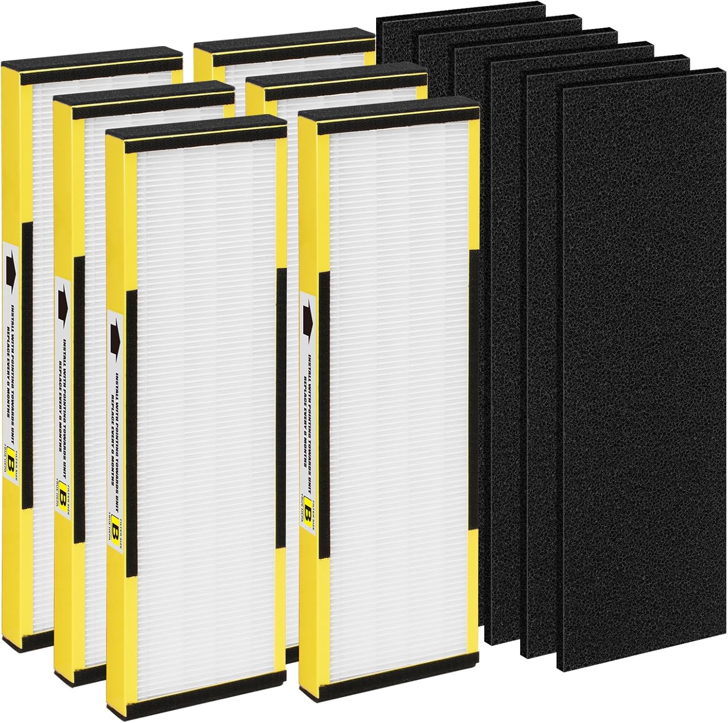 6 Packs FLT4825 H13 True HEPA Replacement Filter B Compatible with AC4300BPTCA, CDAP4500BCA
