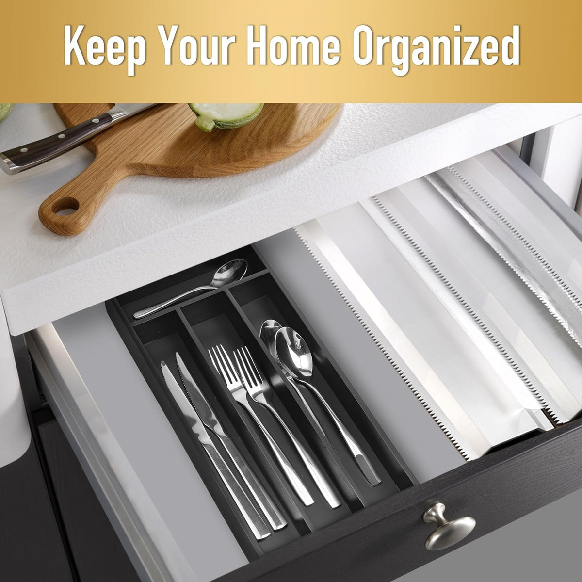 Silverware Organizer Small Bamboo Kitchen Drawer Organizer Utensil Organizer Silverware Holder