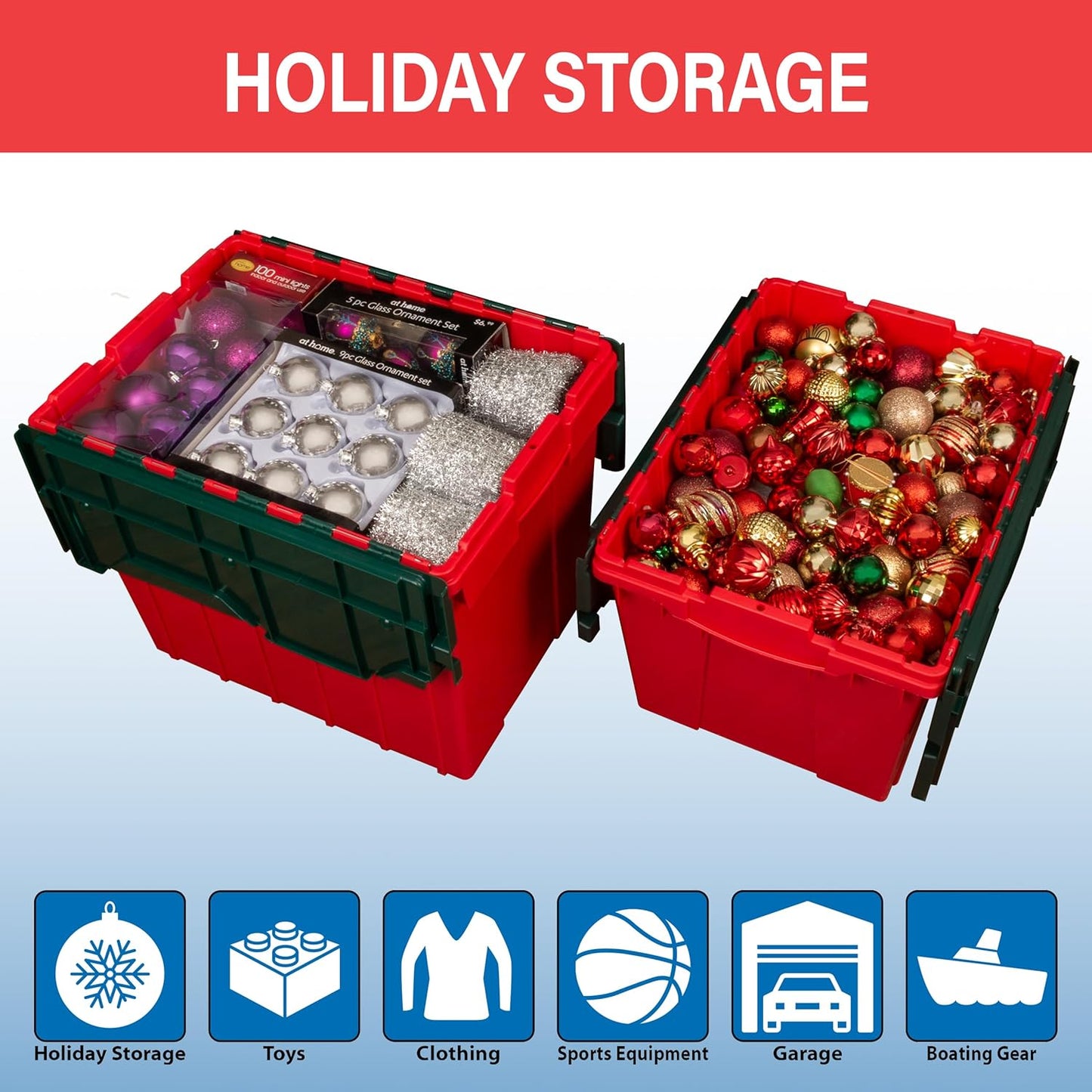 Akro-Mils KeepBox 18 Gallon Storage Container, Nesting and Stackable Plastic Storage Box with Lid