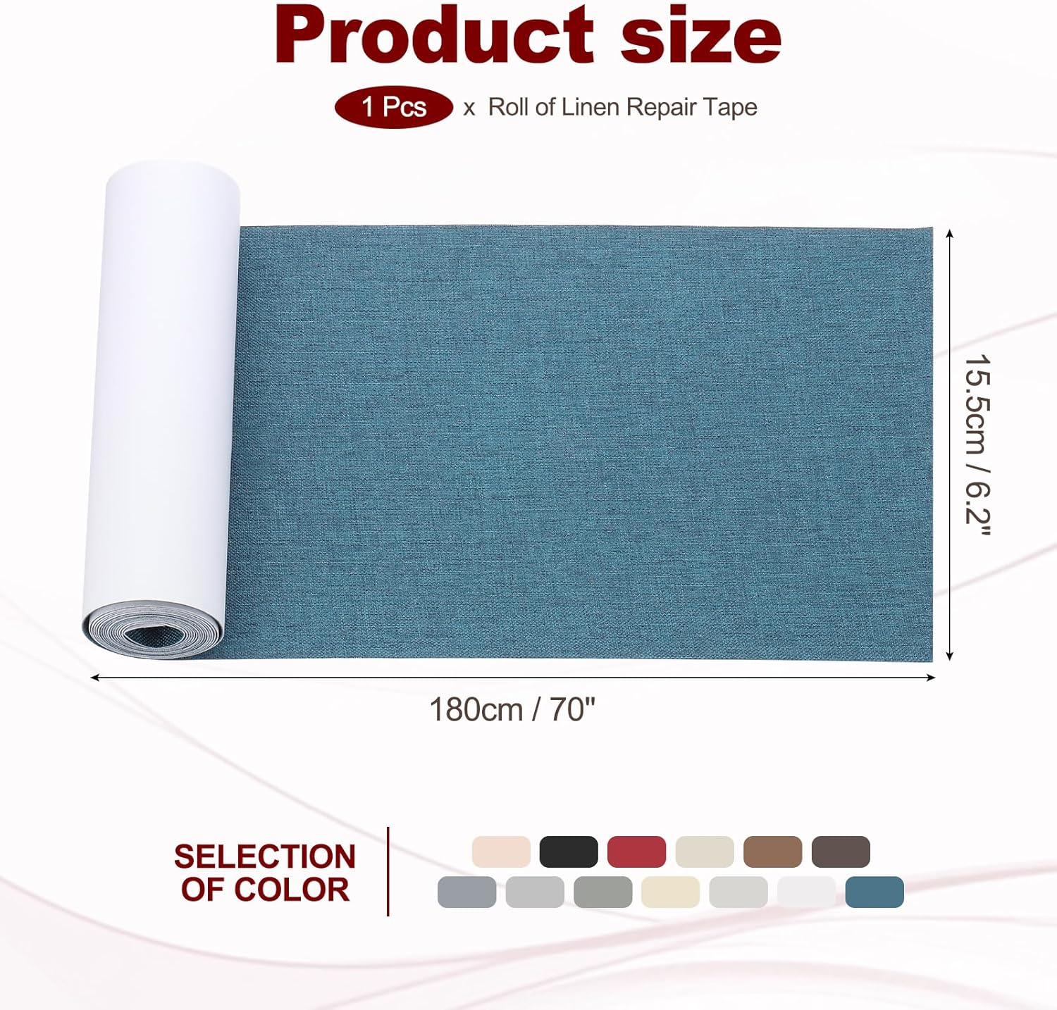 PATIKIL 70x6.2 Inch Linen Repair Tape, Repair Fabric Patch Self Adhesive Couch Patch Line Repair