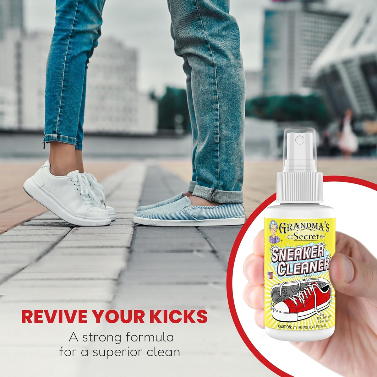 Grandma's Secret Sneaker Cleaner - Shoe Cleaner for Rubber, Canvas and Leather, Stain Remover Spray