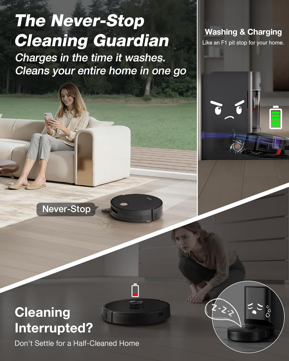 Yeedi S20 Infinity Robot Vacuum&Mop with 19,500Pa Blast Suction, PowerBoost Charging, OZMO Roller