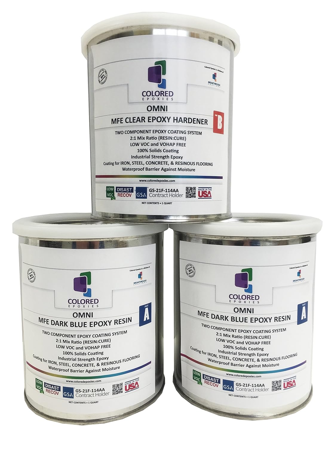 Coloredepoxies 10006 Dark Blue Epoxy Resin Coating Made with Beautiful and Vibrant Pigments, 100%