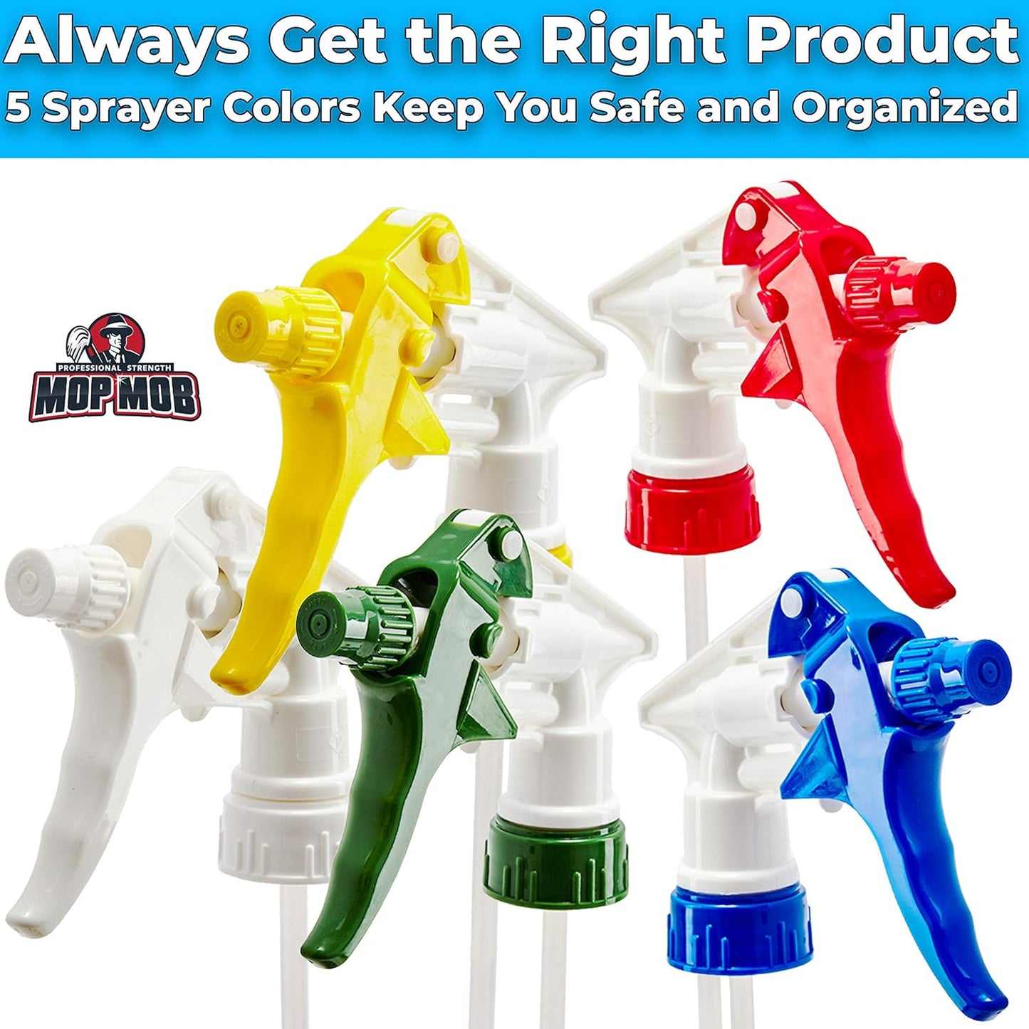 Leak-Free, Chemical Resistant Spray Head 5 Pk Industrial Spray Heads Only (No Bottles) for Auto/Car