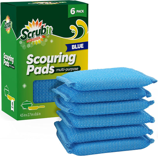 SCRUBIT Multi-Purpose Scouring Pad - Non-Scratch Cleaning Sponges for Pots, Pans, Dishes, Utensils