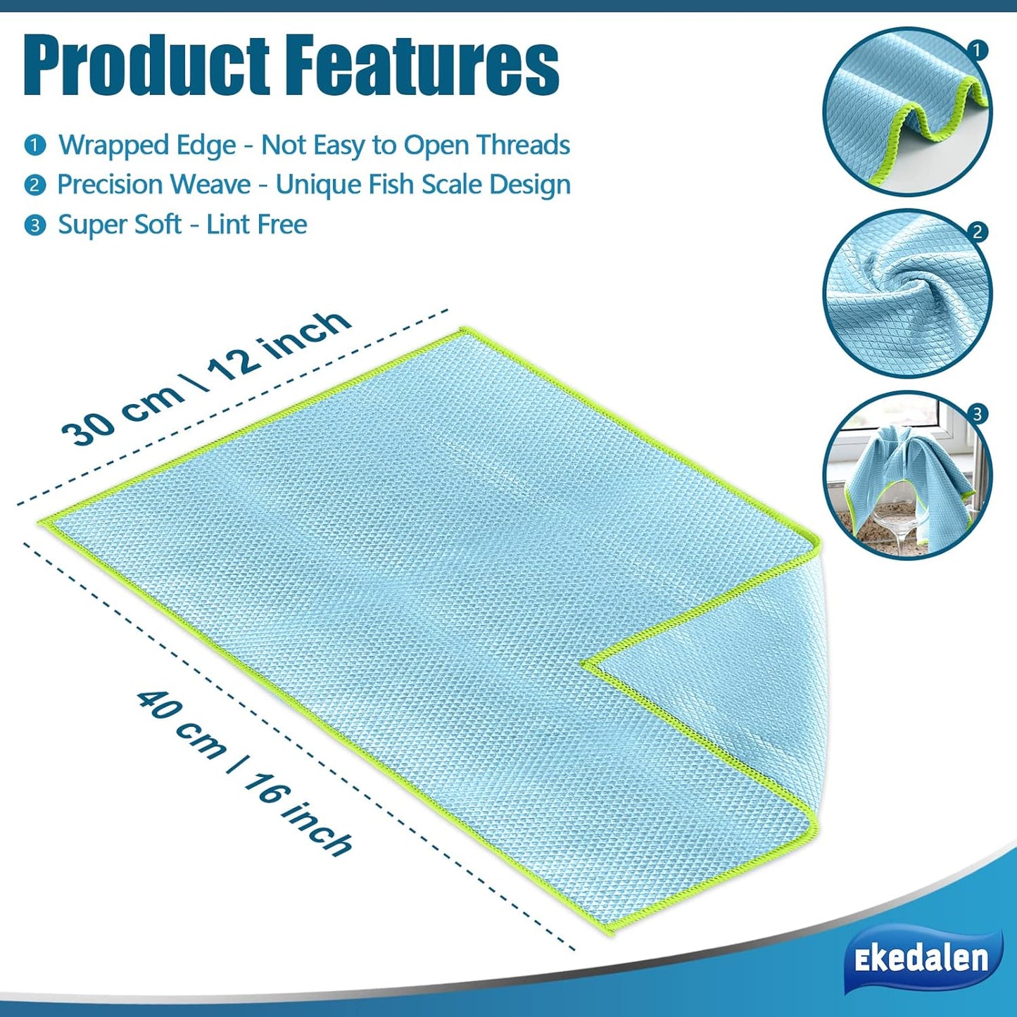 Microfiber Cleaning Cloth Lint Free Glass Cleaner Window Polishing Streak Free Miracle Easy Clean