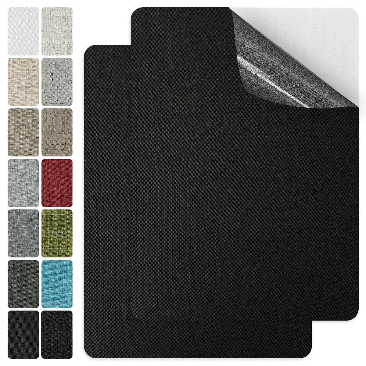J.CARP 2Pcs Linen Repair Patches, Large Self-Adhesive Fabric Patch for Sofas, Couch, Furniture, Car