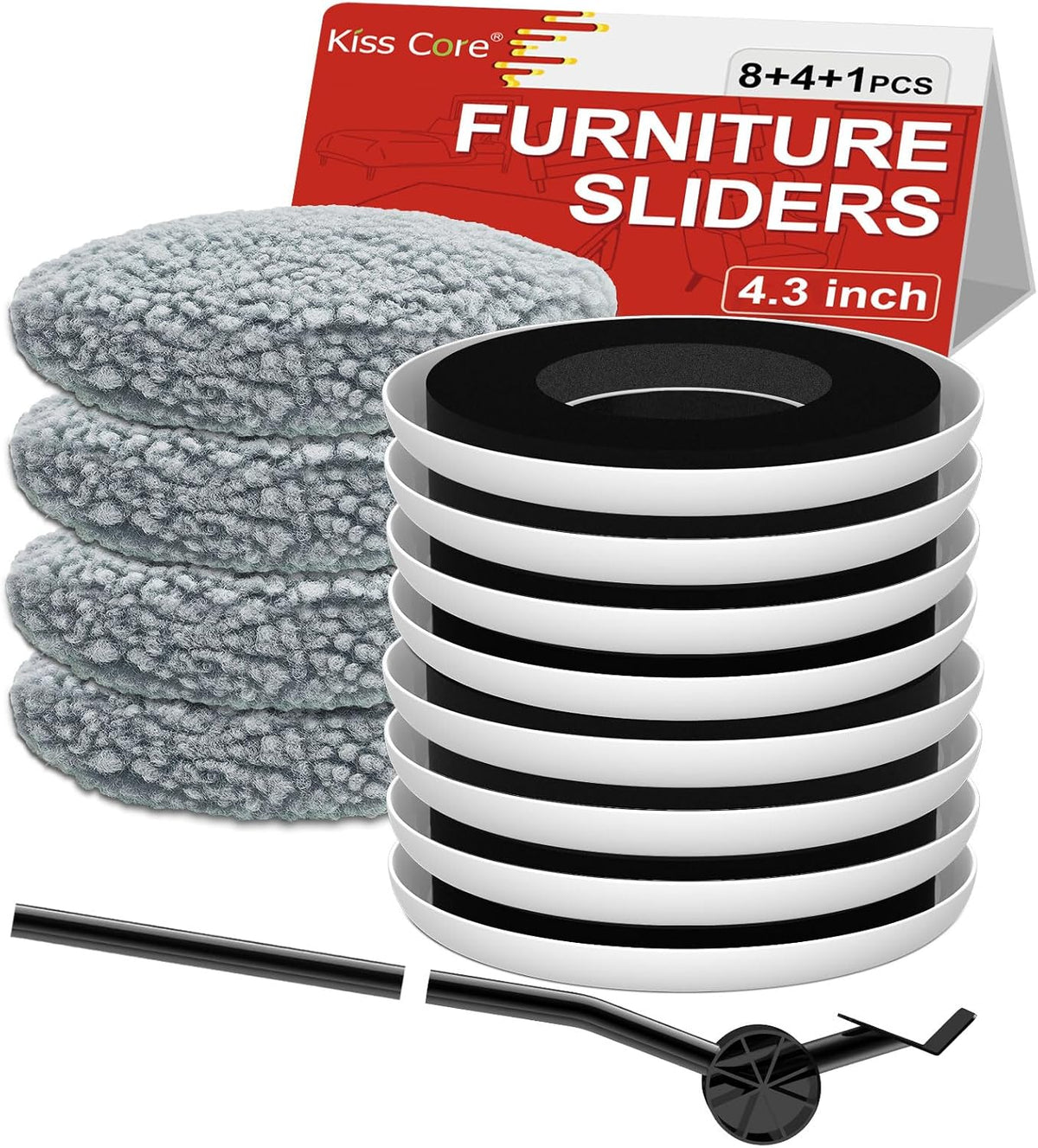 New Upgrade Furniture Sliders, Multi-Surface 3-in-1 Furniture Movers Sliders, Round Moving Pads
