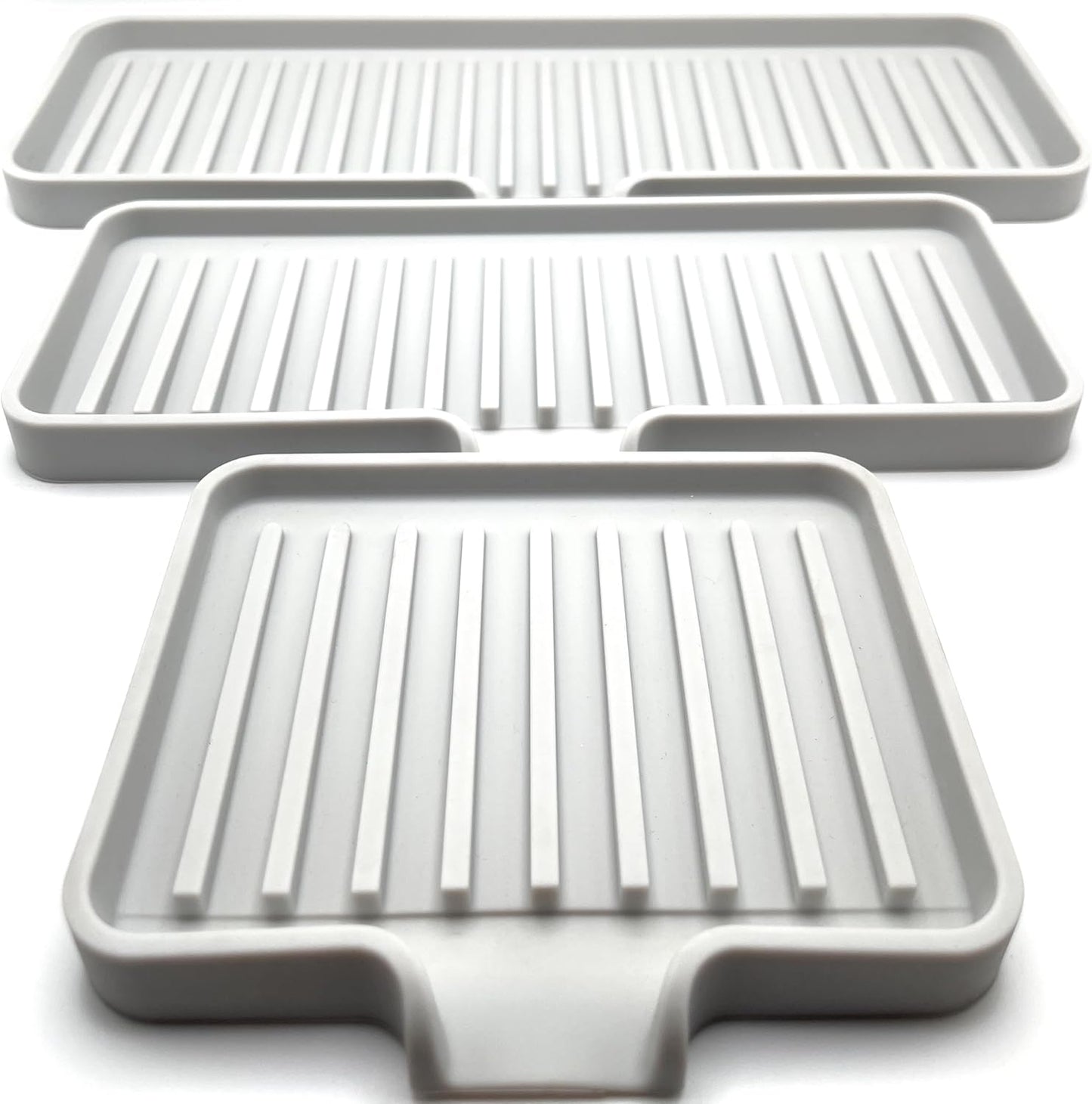 Happitasa Silicone Soap Dish Tray and Sponge Holder with Drain Chute | Bathroom and Kitchen Sink