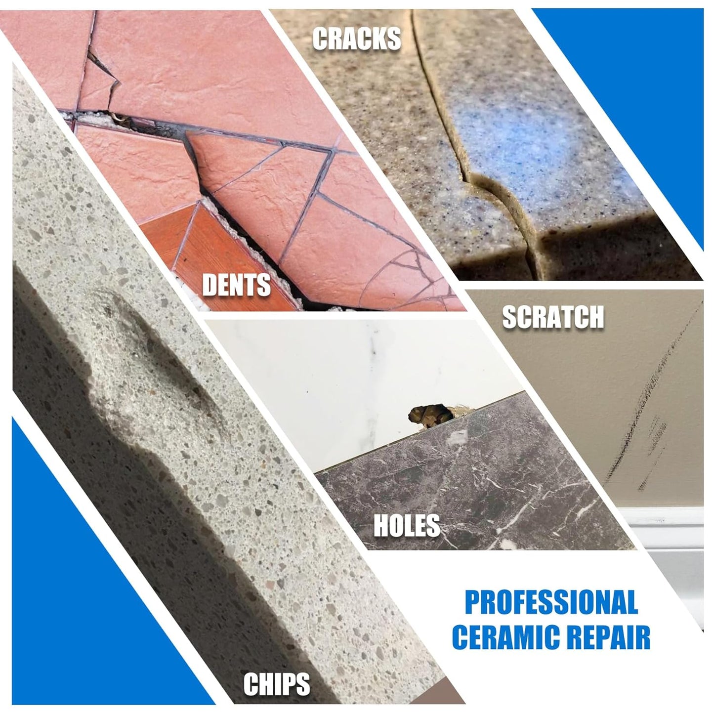 Tile Repair Kit, Ceramic Tile Chip Repair Kit, Porcelain Repair Kit for Ceramic, Tub, Acrylic