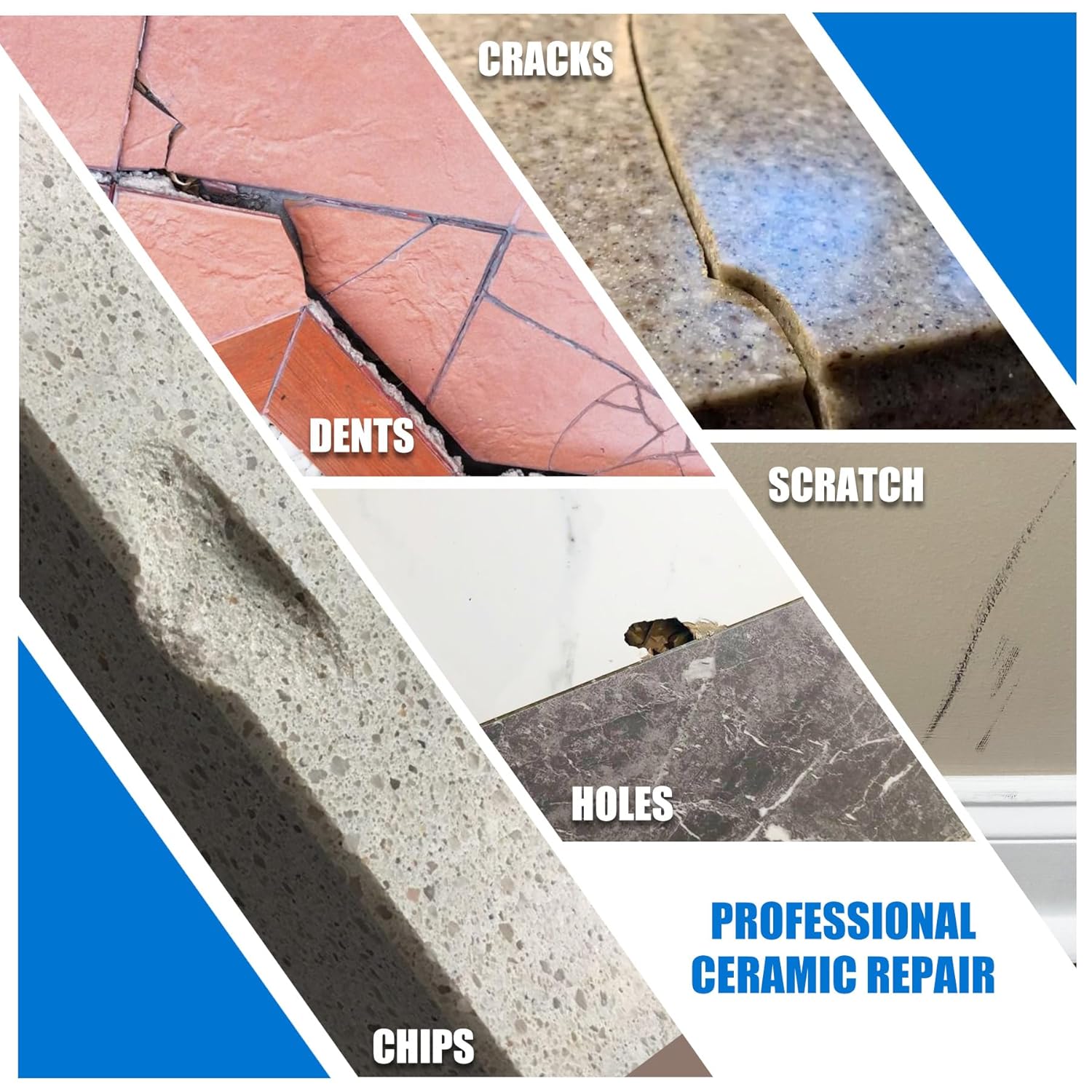 Tile Repair Kit, Ceramic Tile Chip Repair Kit, Porcelain Repair Kit for Ceramic, Tub, Acrylic
