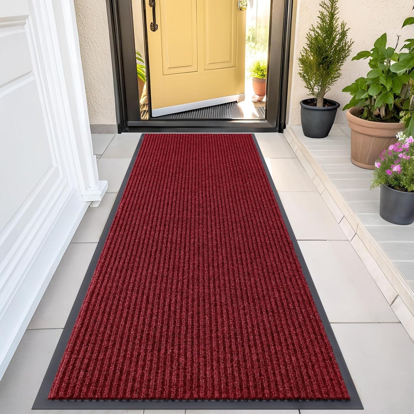OLANLY Front Door Mat Indoor Outdoor Entrance, Waterproof Heavy Duty Doormat, Fade Resistant, Low