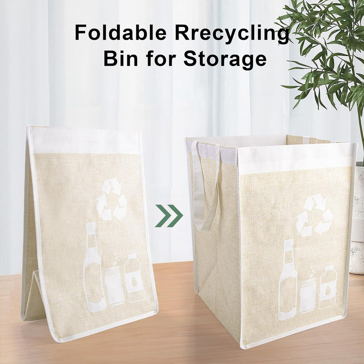 Recycle Waste Bag for Kitchen Home- Indoor Recycling Bins Trash Sorting Organizer, Reusable and