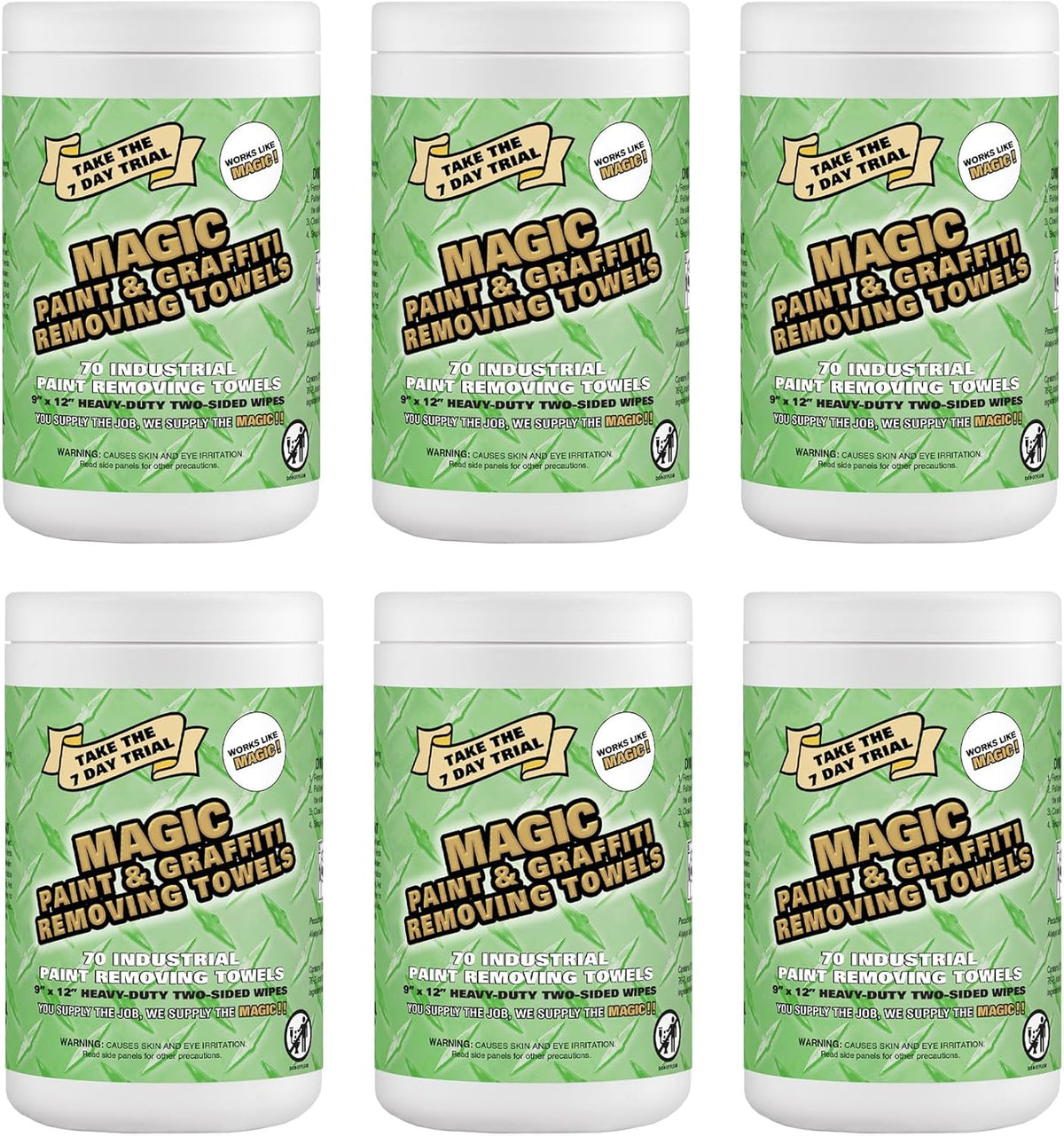 Magic Heavy Duty Paint & Graffiti Removing Wipes - Dual Sided Industrial Cleaning Towels |