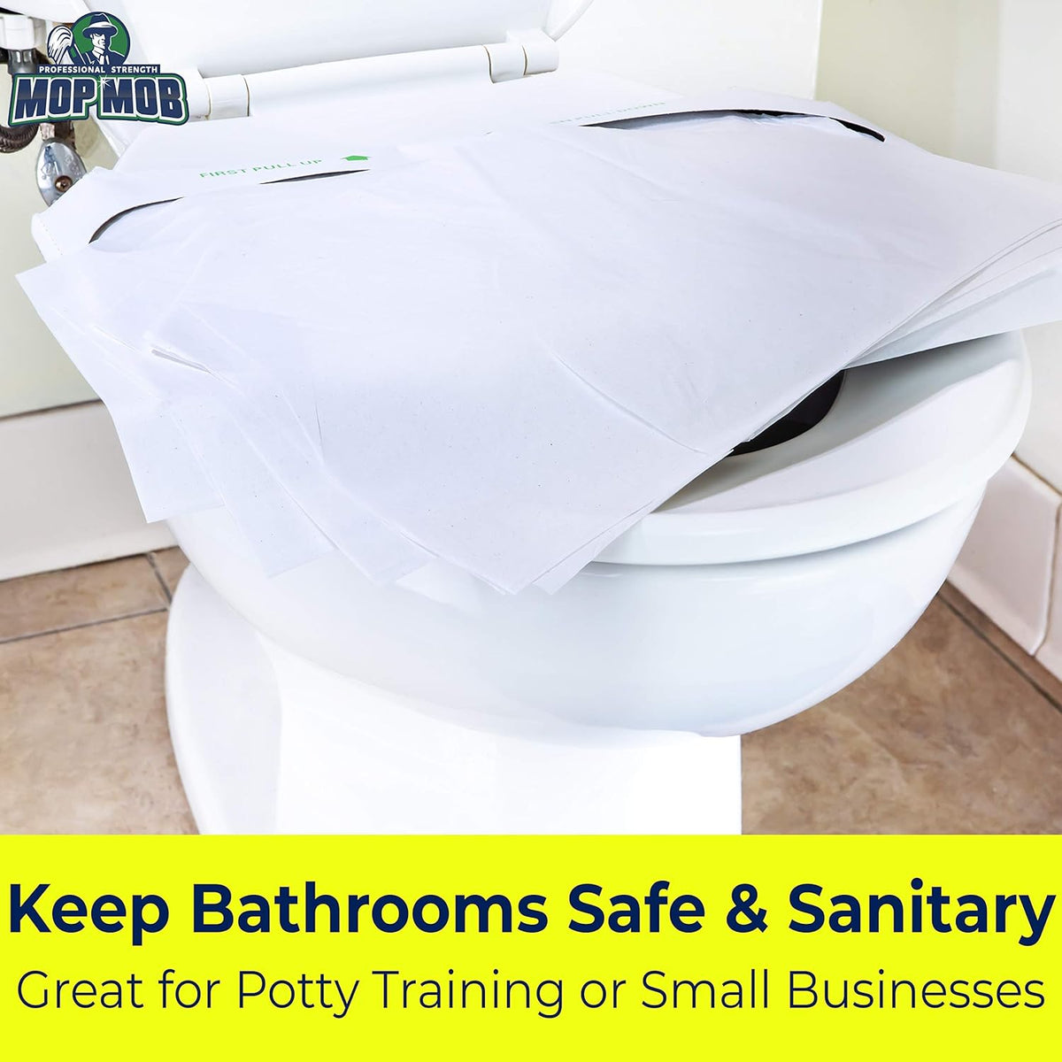 Biodegradable Half-Fold Toilet Seat Covers 250Pk. Self-Flushing, Disposable Potty Papers Keep
