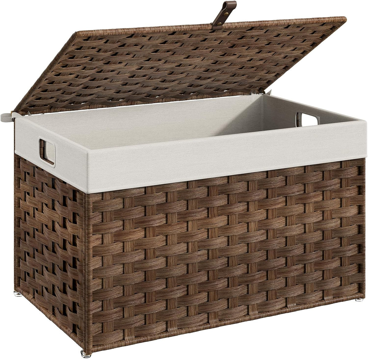 HOOBRO Storage Basket with Lid, 17.2 Gallon (65L) Wicker Basket, Handwoven Blanket Storage Basket