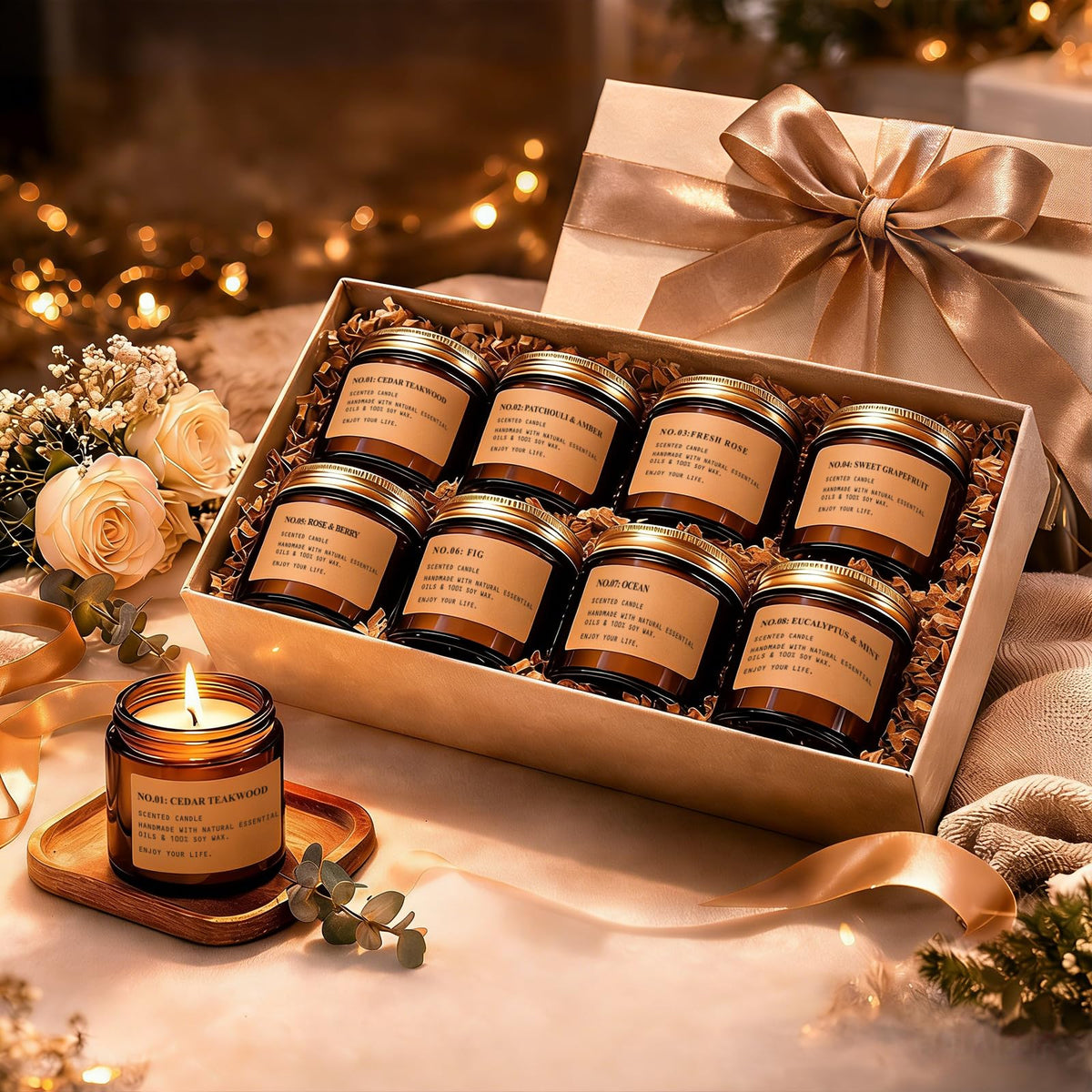 Scented Candles for Home,8 Pack Soy Wax Candle Set,Scented Candles
