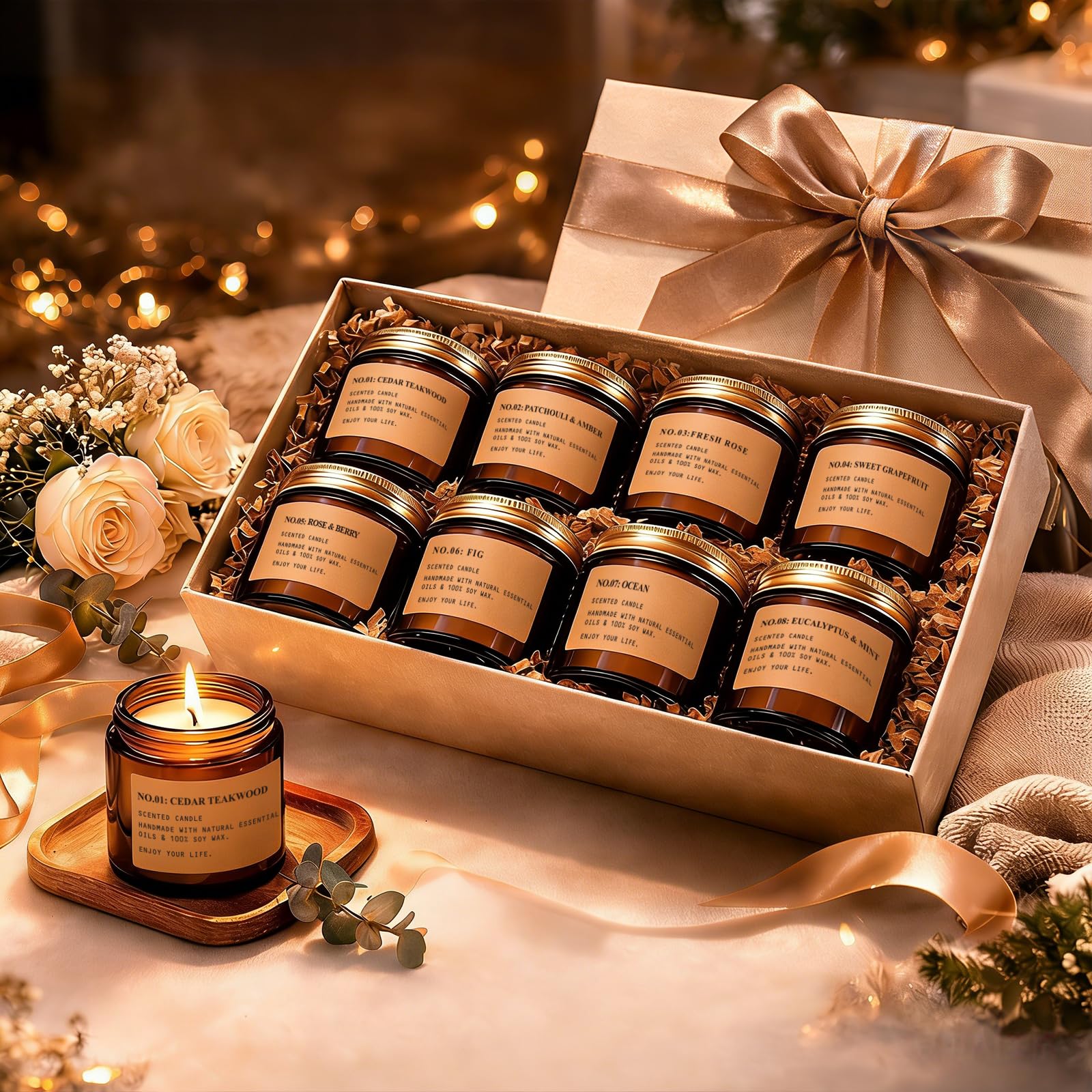 Scented Candles for Home,8 Pack Soy Wax Candle Set,Scented Candles