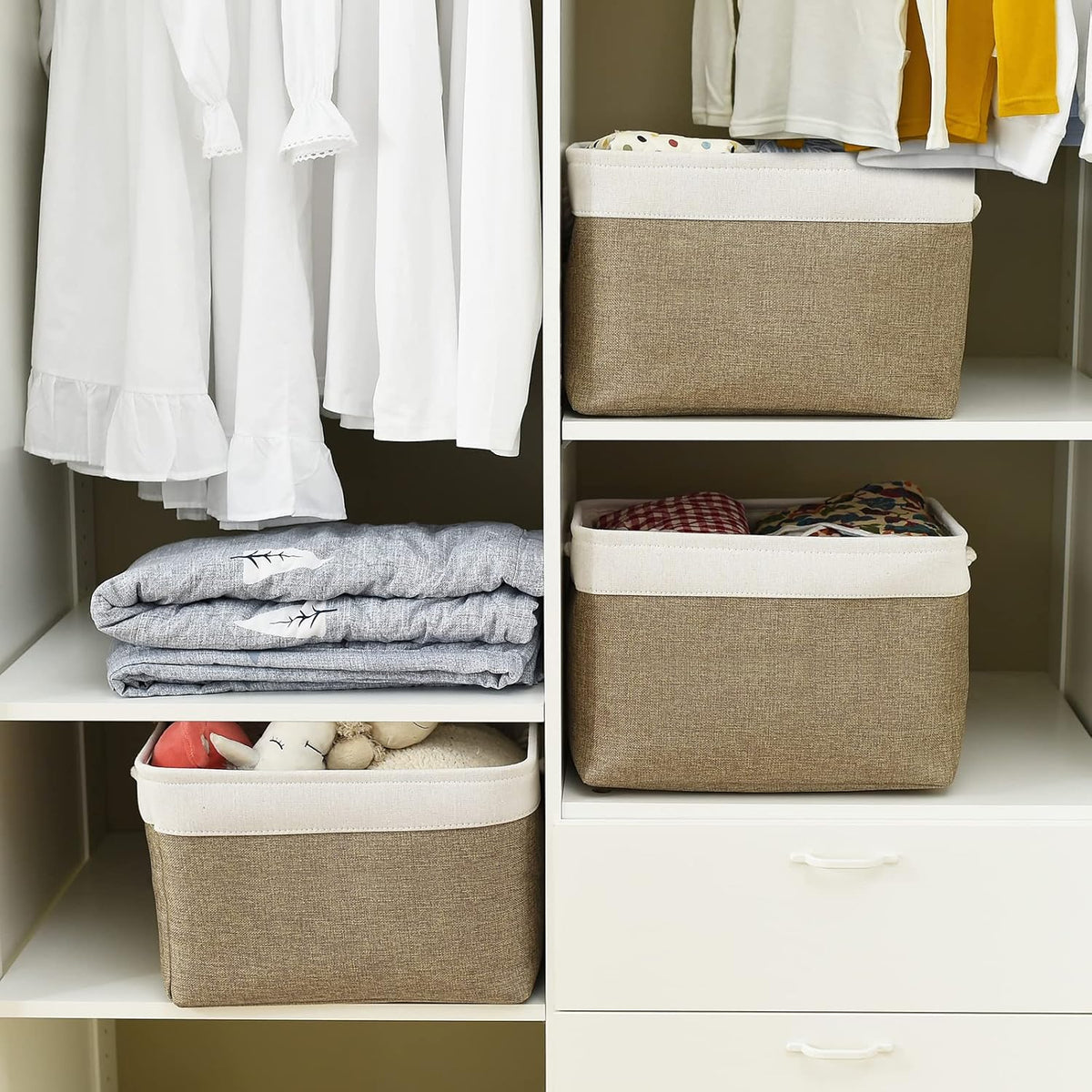 TheWarmHome Organization and Storage Basket for Gifts Empty - 16x12x12 inch Cube Storage bin 3 Pack