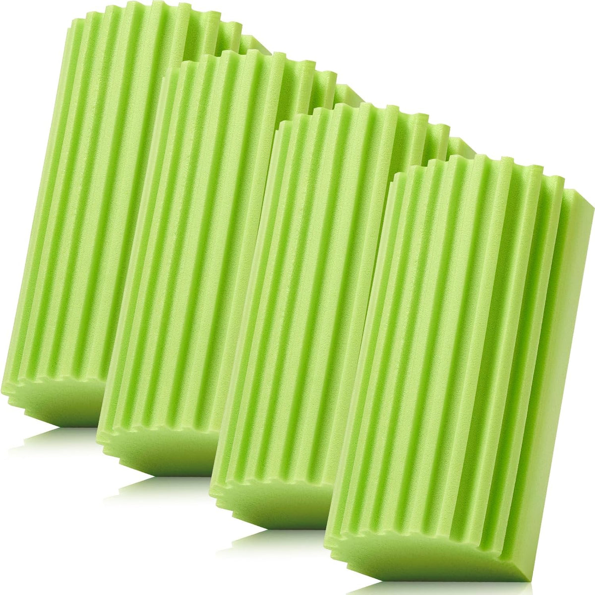 4 Pack Damp Dusting Sponge Duster, Green Dust Cleaning Sponge, Reusable Household Cleaning Sponge