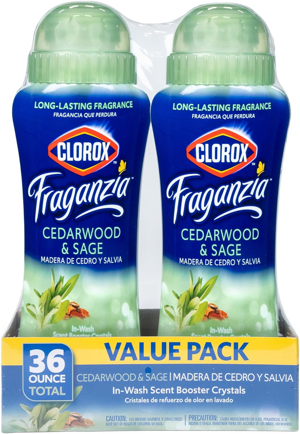 Clorox Fraganzia Laundry Scent Booster Crystals in Cedarwood & Sage Scent - Scented In-Wash