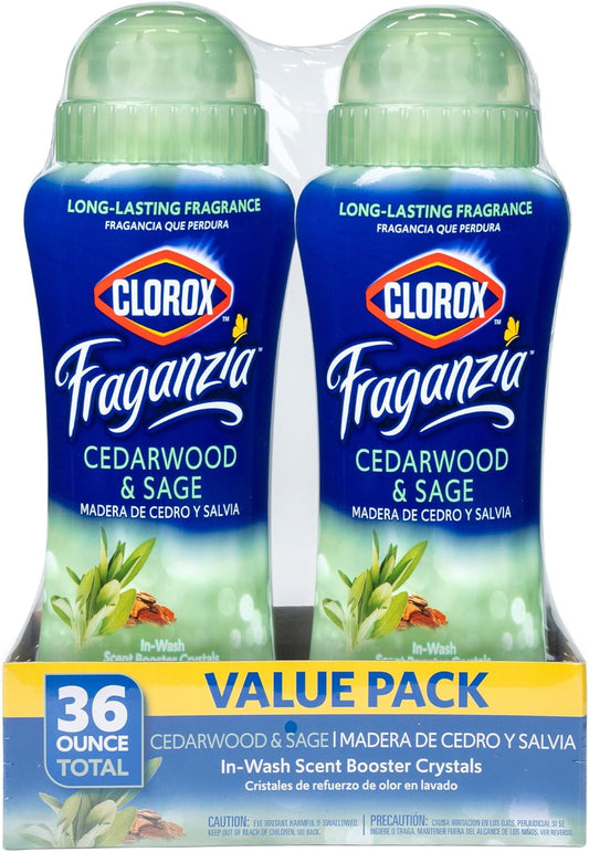 Clorox Fraganzia Laundry Scent Booster Crystals in Cedarwood & Sage Scent - Scented In-Wash