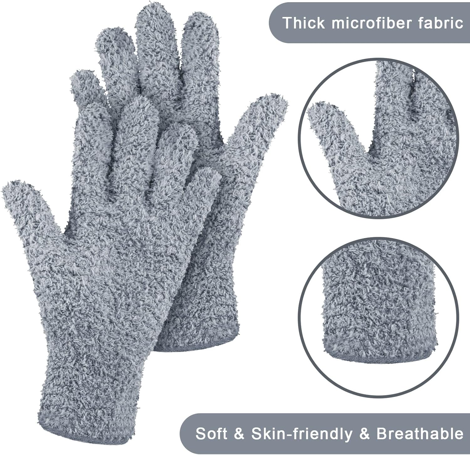 Patelai 3 Pairs Microfiber Plant Dusting Gloves Leaf Cleaning Gloves for Indoor Plants, Blinds