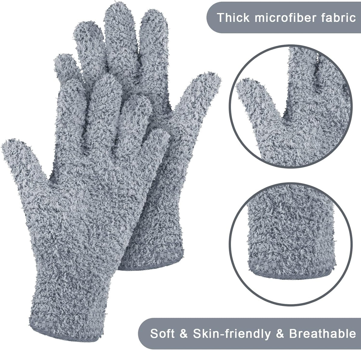Patelai 3 Pairs Microfiber Plant Dusting Gloves Leaf Cleaning Gloves for Indoor Plants, Blinds