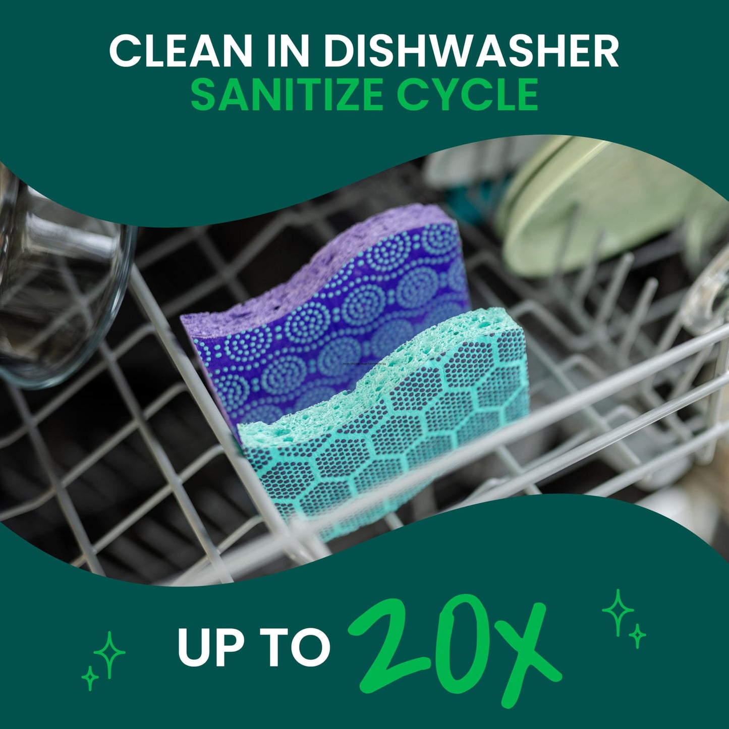 Scotch-Brite Odor Resist Non-Scratch Scrub Sponge, Dishwasher-Safe Kitchen Sponges that Resist