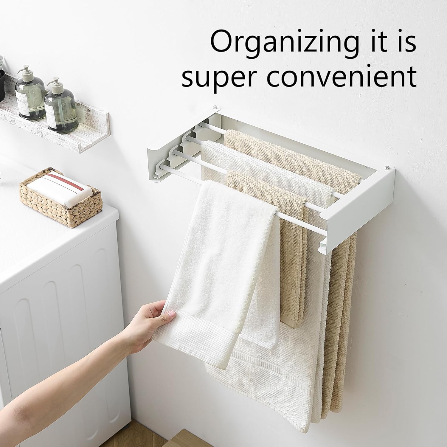 Clothes Drying Rack, Laundry Hanger Dryer Rack, Wall Mounted Drying Rack for Laundry, Foldable