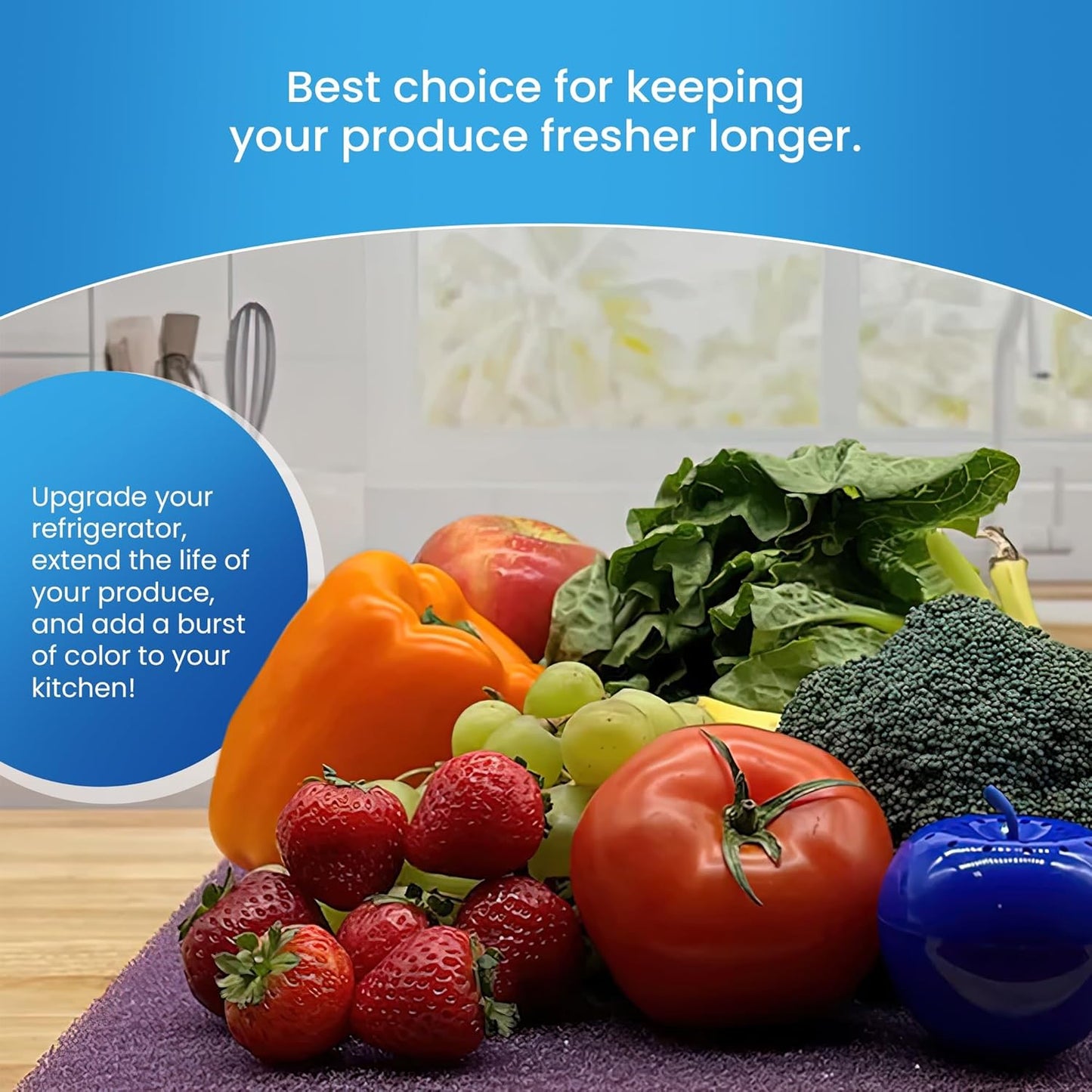 Bluapple FreshMats, Refrigerator Bin Liner, Fridge Drawer Mats, Crisper Life Extender Liner Keeps