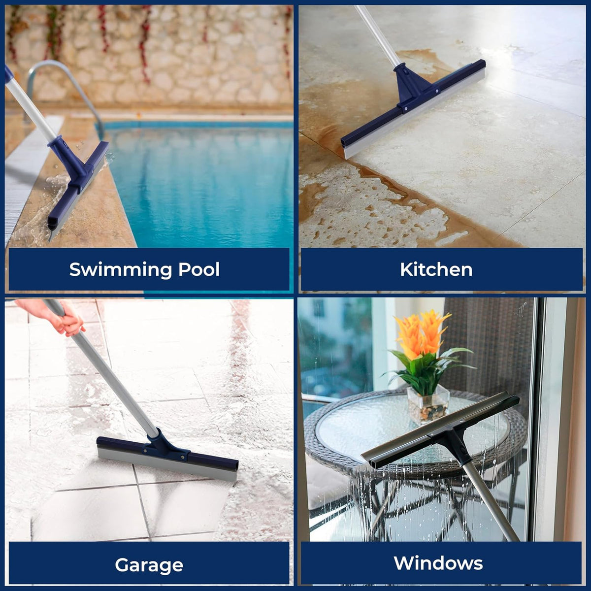 DSV Standard Floor Squeegee for Concrete Floor, 17.5" Large Floor Squeegee Broom for Floor, Heavy
