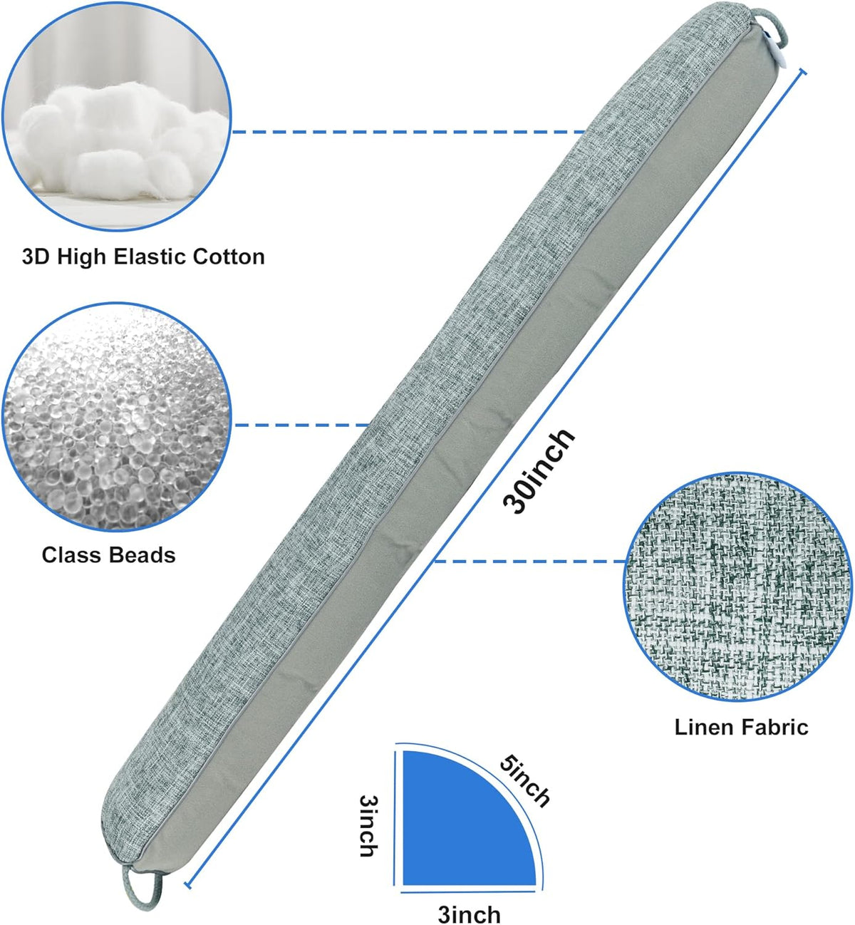 NABOWAN Weighted Door Draft Stopper - Triangular Gap Filler Blocks Bottom Up to 3”, Under Door