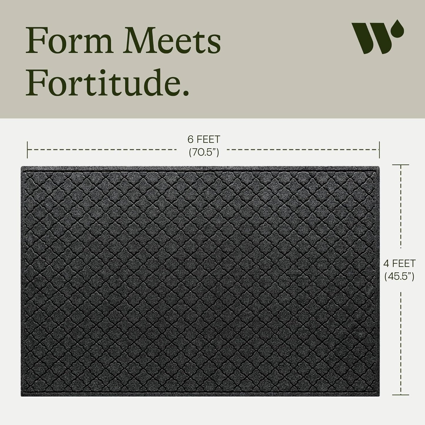 WaterHog Heavy Duty Doorway Mat, 4' x 6', Made in USA, Durable & Skid-Resistant Entryway Mat
