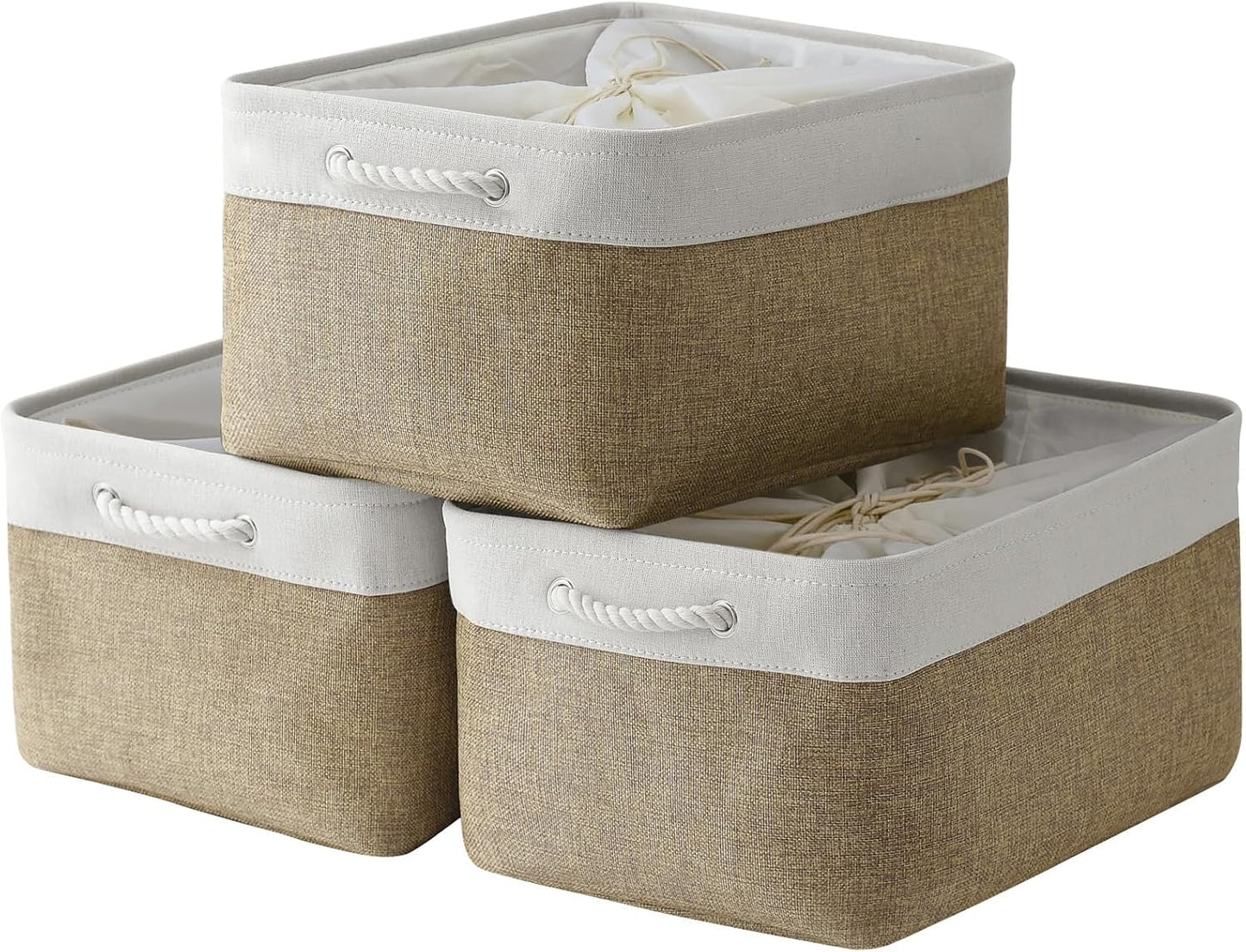 TheWarmHome Organization and Storage Basket for Organizing - X Large - 3 Pack 17.7L×13.8W×9.8H in