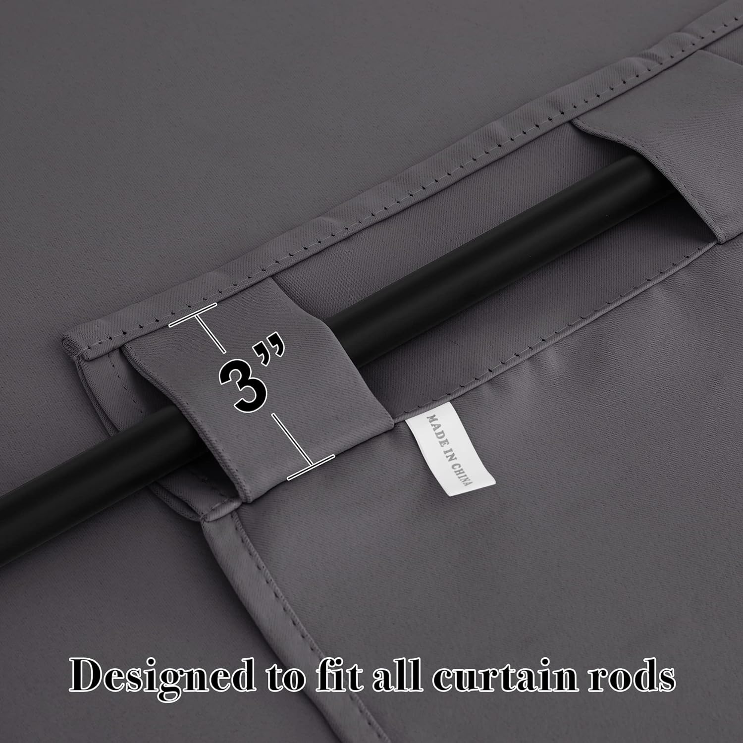 RYB HOME Blackout Curtains for Bedroom - Thermal Insulated Light Block Window Curtains, Back Tab