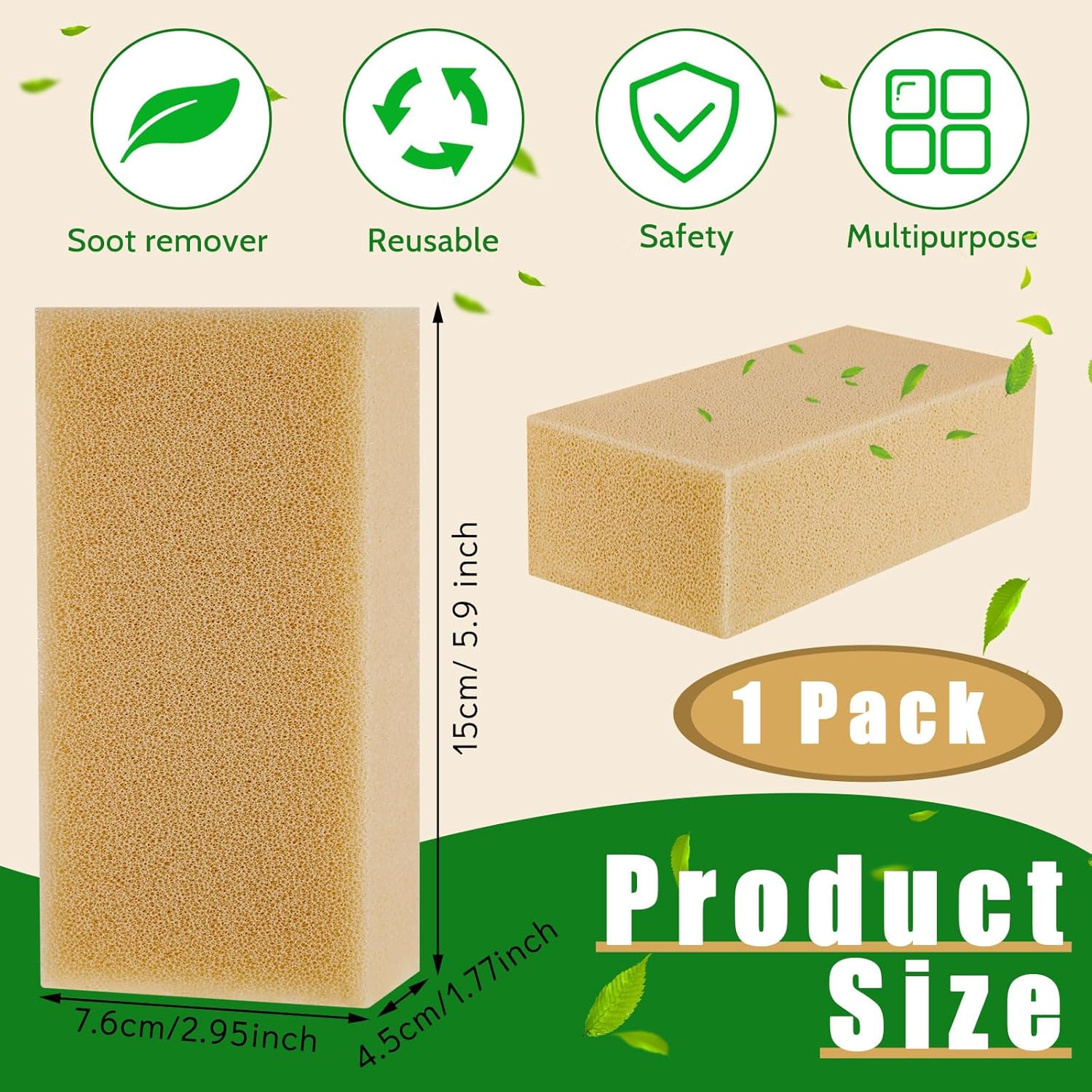Tessco for you 1 Pcs Reusable Soot Eraser Sponge for Dry Cleaning - Effective Soot Remover for Pet